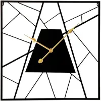 MPM -Quality Pharrell Wanduhr Metall Schwarz 57,7 x 57,9 cm lautlos