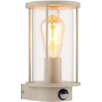 Globo Wandleuchte GRACEY, Bewegungsmelder, Glas, beige, H 25,2cm