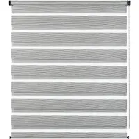 Gardinia Doppelrollo "de luxe", grau (grau, melange), B:80cm H:180cm, Polyester, Rollos, Doppelrollo, hochwertiges Gesamtkonzept mit silbernen Metallkomponenten