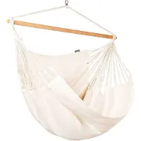 LA SIESTA Habana, Hängematte mit Rahmen, 160 kg, 1 Person(en), Bambus, Baumwolle, Edelstahl, Weiß, 1300 mm