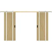 Vente-unique Doppel-Schiebetür mit Galandage-System - Holz & MDF - Holzfarben hell - 2 x 205 x 73 cm - BALERMA