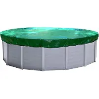 Quick Star Poolabdeckung Rund für 420-460 cm Pools | Planenmaß Ø 520 cm | Grün | Sommer & Winter Poolplane | Abdeckplane 200 g/m² PE | Zweifach Beschichtete Abdeckung | UV-Resistent