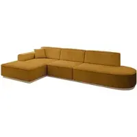 ALTDECOR Ecksofa in L-Form IREA-L2 327x165x80 cm Senfgelb Corner Sofa Eckcouch Couch Wohnlandschaft Cauchsofa