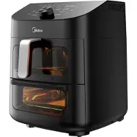 Midea MAD1100DADK Heißluft-Fritteuse 11L 2 Garräume LED-Display Schwarz