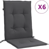 vidaXL Niedriglehner-Auflagen 6 Stk Melange Anthrazit 100x50x4cm Stoff