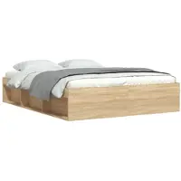 vidaXL Bettgestell Sonoma-Eiche 140x190 cm