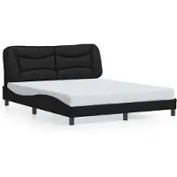vidaXL Bettgestell ohne Matratze "Hvar" Schwarz 160x200 cm Kunstleder