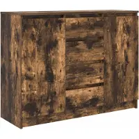 vidaXL Sideboard mit Schubladen Räuchereiche 100,5x35x76 cm