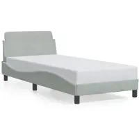 vidaXL Bettgestell "Dover" Hellgrau 90x200 cm Samt