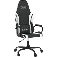 vidaXL Gaming-Stuhl mit Massagefunktion Schwarz und Weiß Kunstleder