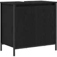 vidaXL Waschbeckenunterschrank Schwarz 60x34,5x60 cm