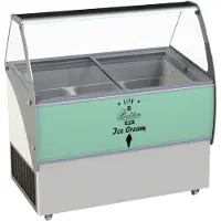 CombiSteel Speiseeisvitrine Bali 9x5L – 354L, fahrbar, statische Kühlung