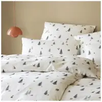 Elegante Soft-Flanell Bettwäsche Winterwald weiß 240x220 cm + 2x 80x80 cm