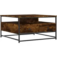 vidaXL Couchtisch Räuchereiche 80x80x45 cm Holzwerkstoff