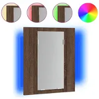 vidaXL LED-Spiegelschrank Braun Eichen-Optik 40x12x45 cm Holzwerkstoff