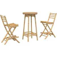 vidaXL 3-tlg. Outdoor-Bar-Set Klappbar Bambus