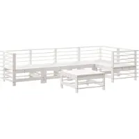 vidaXL 6-tlg. Garten-Lounge-Set Weiß Massivholz Kiefer