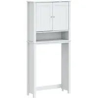 vidaXL Waschmaschinenschrank BERG Weiß 76x27x164,5 cm Massivholz