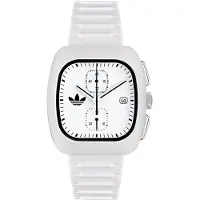 Adidas Uni Uhr RETRO WAVE TWO CHRONO Silikon weiß AOSY24532
