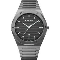 Bering Herrenuhr 19742-777, klassisch in graphitgrauer Mode.