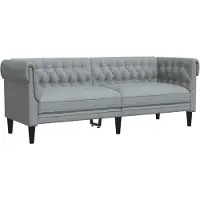 vidaXL Chesterfield-Sofa 3-Sitzer Hellgrau Stoff