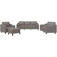 vidaXL 4-tlg. Sofagarnitur mit Kissen Taupe Stoff