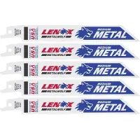 Lenoxx Säbelsägeblatt 618R, HSS-Bi-Metall, L 152 mm x B 19 mm, TPI 18, T2 Technology, 5 Stück