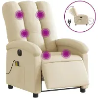 vidaXL Massagesessel Elektrisch Creme Stoff
