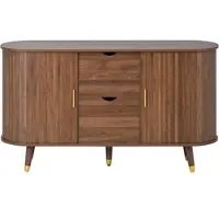 MODFU Sideboard aus MDF in Nussbaum, 140 x 40 x 79,5 cm, mit Schubladen und offenen Fächern