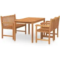 vidaXL 4-tlg. Garten-Essgruppe Massivholz Teak