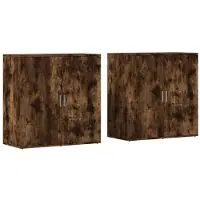 vidaXL Sideboards 2 Stk. Räuchereiche 79x38x80 cm Holzwerkstoff