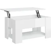 vidaXL Couchtisch Hochglanz-Weiß 79x49x41 cm Holzwerkstoff