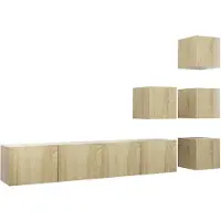 vidaXL 6-tlg. TV-Schrank-Set Sonoma-Eiche Holzwerkstoff