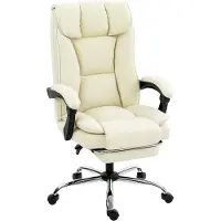 HOMCOM Bürostuhl Ergonomisch Schreibtischstuhl mit Verstellbar Rückenlehne Beige