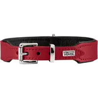 Hunter - Halsband Basic - Hundehalsband Gr Halsumfang 51-58 cm rot/schwarz
