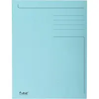 Exacompta 448006E 100x Aktenmappe mit Beschriftungsfeld und 3 Klappen, aus Karton 280g Forever, für Format DIN A4 - Hellblau