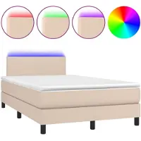 vidaXL Boxspringbett mit Matratze & LED Cappuccino 120x190 cm
