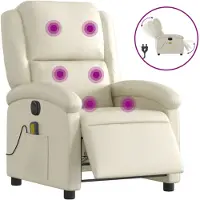 vidaXL Massagesessel Elektrisch Creme Kunstleder
