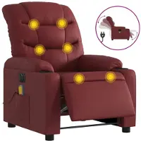vidaXL Massagesessel Elektrisch Weinrot Kunstleder