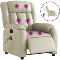 vidaXL Massagesessel Elektrisch Creme Kunstleder