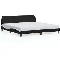 vidaXL Bettgestell "Dover" Schwarz und Weiß 200x200 cm Kunstleder