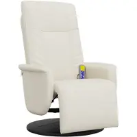 vidaXL Massagesessel mit Fußteil Creme Kunstleder