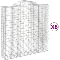 vidaXL Gabionen mit Hochbogen 8 Stk. 200x50x200/220cm Verzinktes Eisen