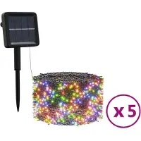 vidaXL Solar-Lichterketten 5 Stk. 5x200 LED Mehrfarbig Innen Außen