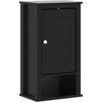 vidaXL Bad-Wandschrank BERG Schwarz 40x27x71,5 cm Massivholz Kiefer