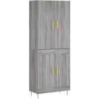 vidaXL Highboard Grau Sonoma 69,5x34x180 cm Holzwerkstoff