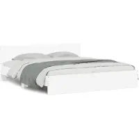 vidaXL Bettgestell mit Kopfteil Weiß 200x200 cm