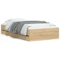 vidaXL Bettgestell mit Schubladen Sonoma-Eiche 90x190 cm Holzwerkstoff