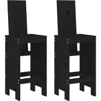 vidaXL Barhocker 2 Stk. Schwarz 40x42x120 cm Massivholz Kiefer