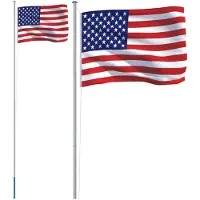 vidaXL Flagge der Vereinigten Staaten mit Mast 6,08 m Aluminium